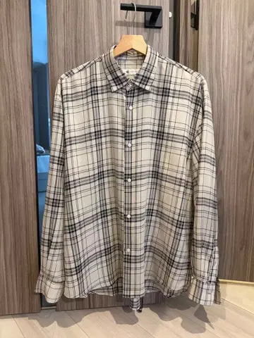 [ 다케오 키쿠치 ] 체크 무늬 긴팔 셔츠 M