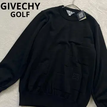 미사용품 지방시 니트 스웨터 골프 블랙 자수 로고