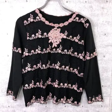 레트로 올드 로맨틱 걸리시 구제 의류 꽃무늬 레이스 자수 상의