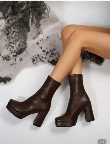 브라운 숏부츠 하이힐