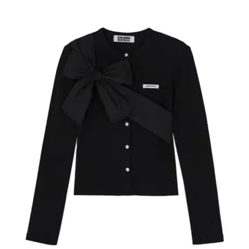 crank 리본 타이 니트 가디건 블랙