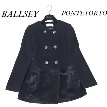 [ 새상품급 ] 보르지 노카라 코트 더블 블랙 도킹 알파카 혼방