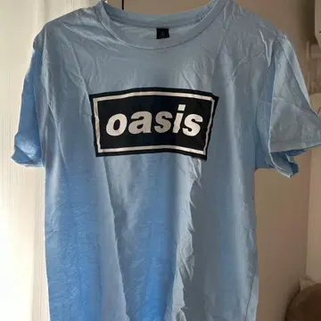 oasis 로고 여성용 T셔츠 스카이블루