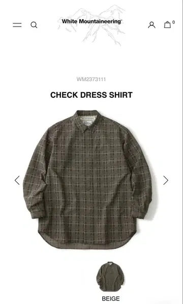 화이트 마운티니어링 CHECK DRESS SHIRT