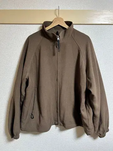 브라운 풀 집업 하이넥 자켓