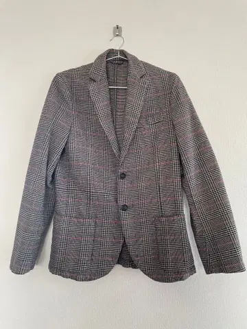 베네통 체크 무늬 자켓 사이즈 M 44