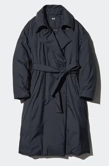 유니클로 다운 벨티드 롱 코트 S 블랙