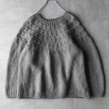 네팔 핸드 니트 손뜨개질 스웨터 F 그레이 네팔제