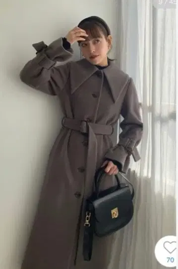 새상품급 스나이델 디자인 컬러 코트 여배우 코트 벨트 마크 스타일 UP