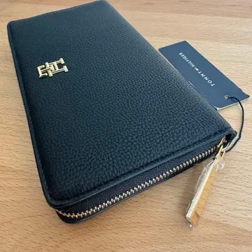 TOMMY HILFIGER 장지갑 블랙 라운드 지퍼