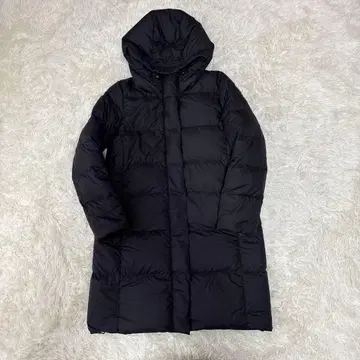 무인양품 MUJI 롱 다운 코트 후드 부착 블랙