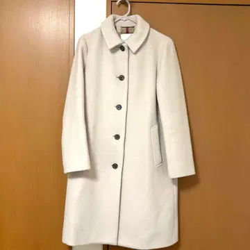 새상품급 매킨토시 철학 울 코트 아이보리 36 안감 체크