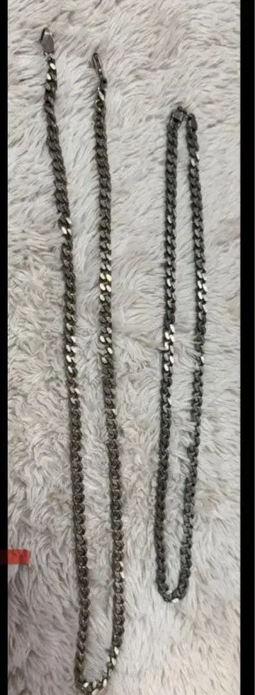 ITALY 실버 목걸이 2개 묶음 판매