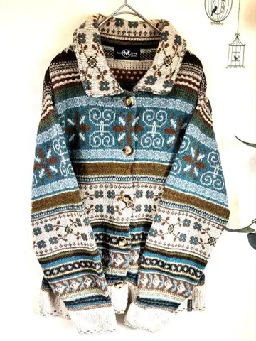MISSONI 미쏘니 니트 가디건 멀티 컬러 울 혼방 L 사이즈 상당