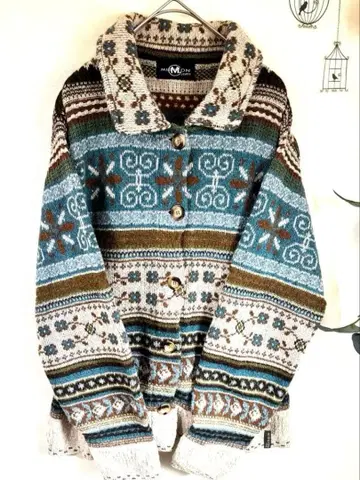 MISSONI 미쏘니 니트 가디건 멀티 컬러 울 혼방 L 사이즈 상당