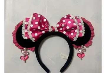 디즈니 머리띠 도트 핑크