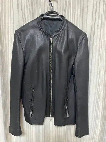 STUDIOUS 블랙 가죽 싱글 라이더 자켓 사이즈 3