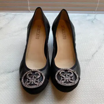 새상품급 스태커토 웨지솔 펌프스