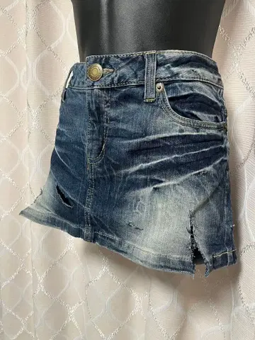 231 데님 미니 스커트 컷 가공