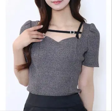 [ EATME ] 벨티드 퍼프 리브 TOP