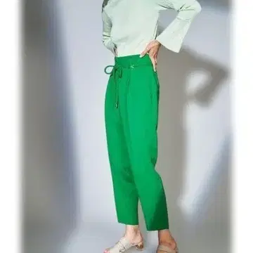 그레이스 콘티넨탈 코드 벨트 팬츠 그린