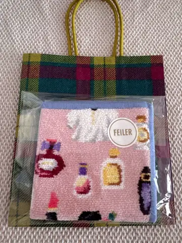 새상품 페이러 하네다 공항 한정판 타월 손수건 페일 핑크 이세탄 쇼핑백