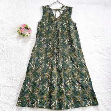 [팰리시 클래식] 올 패턴 자수 코튼 슬리브리스 원피스