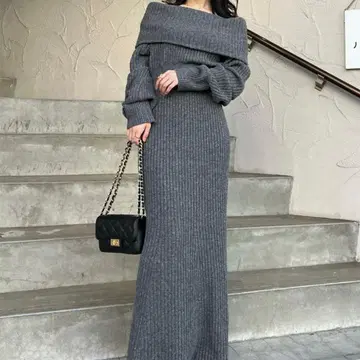 새상품 anuans 오프숄더 니트 원피스