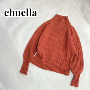 chuclla 하이넥 리브 니트 스웨터 긴팔