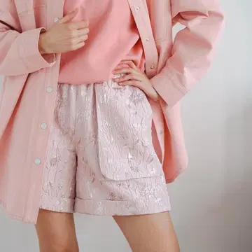 LINKABLE 신상 자카드 숏팬츠 [ 핑크 M ]