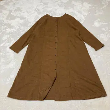 tukuroi by SUNVALLDY 브라운 셔츠 원피스 린넨 혼방