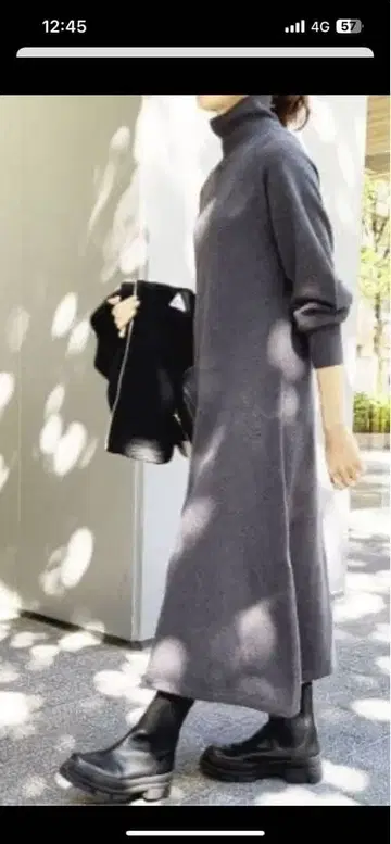 Spick & Span 하이넥 볼륨 슬리브 원피스