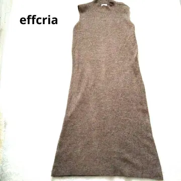 effcria 슬리브리스 원피스 니트 롱 스타일리시 L