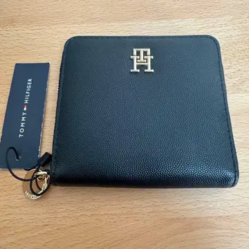 타미힐피거 Tommy Hilfiger 이단 접이식 지갑 동전 지갑 블랙