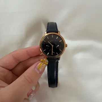 agnis b. 아날로그 손목시계 네이비/골드