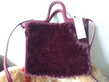 2way 버건디 에코 퍼 숄더백