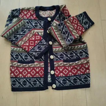 기하학 패턴 니트 가디건