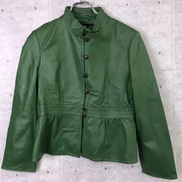 au petit matin 하이넥 워시 가공 라무 가죽 자켓