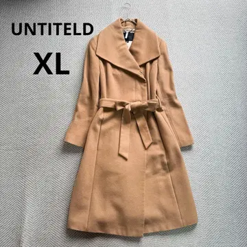 새상품급 언타이틀 캐시미어 혼방 벨티드 롱 코트 여배우 옷깃 카멜 42