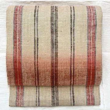 순수 실크 굵은 실 느낌 좋은 나고야 오비(약 24cm) 리버서블