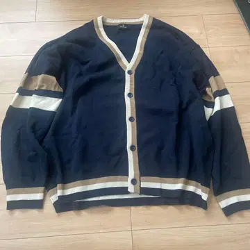 MONO-MART 네이비 스트라이프 가디건 M