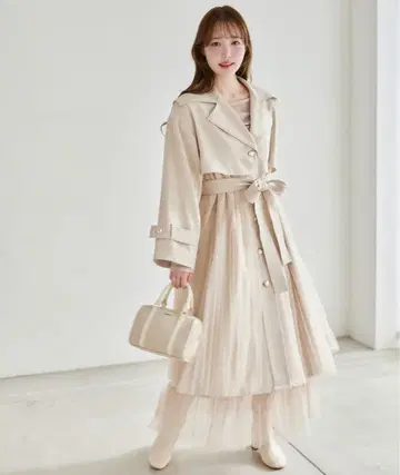 튤 트렌치코트 아이보리