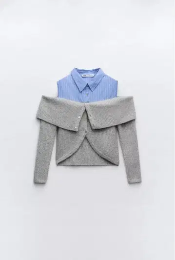 ZARA 대비 컷 아웃 니트 스웨터