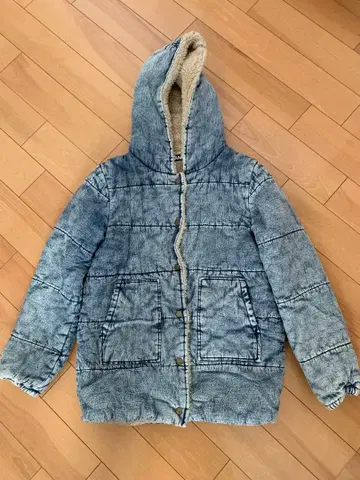 ANAP 플리스 후드 부착 블루종