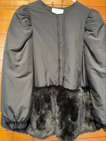 인기 코트 퍼 다운 코트 블랙