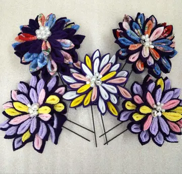 츠마미자이쿠 5세트 머리 장식 성인식 졸업식 시치고산