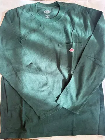 단톤 그린 코튼 긴팔 T셔츠