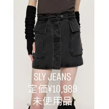 [ SLY JEANS ] 빅 포켓 워크 숏 스커트