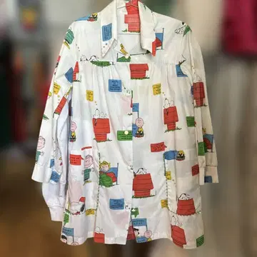 스누피 긴팔 셔츠, 구제 의류! 핸드메이드!