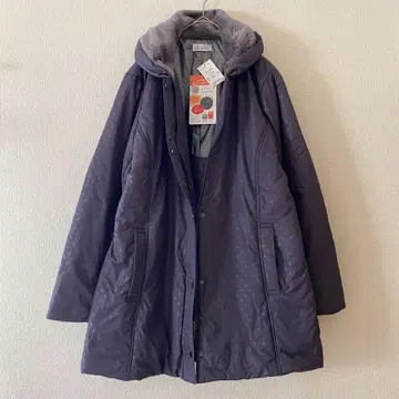 새상품 [키라비] XL 도트 충전솜 코트 알루미늄 안감 보라색